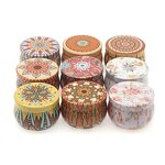 Tin Cans Manufacturer - Hot Sale Ethnic Style Round Candy Metal Scented Candle Jar