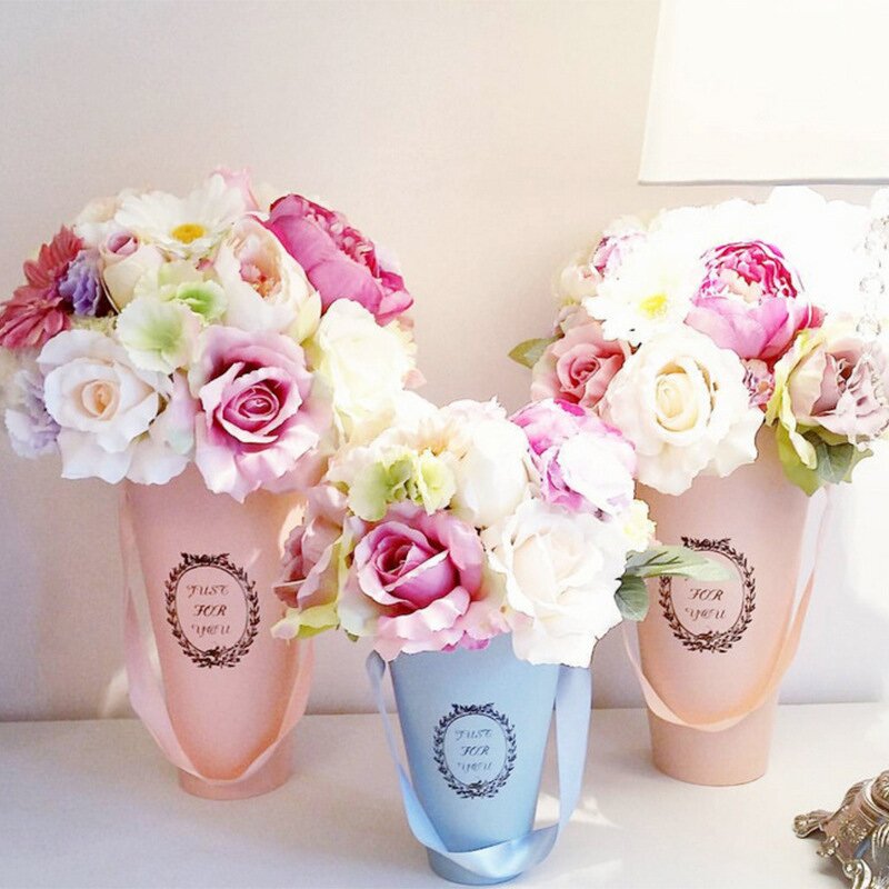 Flower Bucket Manufacturer - Hot Sale Ice Cream Shape Portable Paper Bouquet Box
