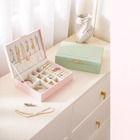 PU Leather Jewelry Box Factory - Stylish Fashion Rectangle Ring Earring Storage