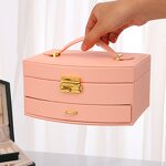 Jewelry Box with Mirror Manufacturer - Luxurious Double Layer Drawer Design