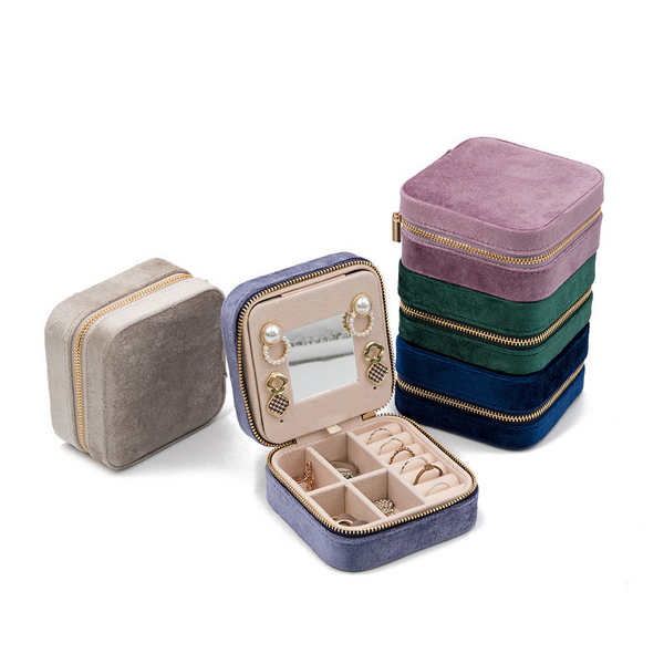 Jewelry Box Factory - Wholesale Mini Velvet Earring Necklace Travel Case