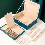 PU Leather Jewelry Box Manufacturer - Large Luxury Double Layer Rectangle