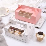 Muffin Box Factory - Hot Sale 2/4/6 Grid Transparent Window White Cardboard