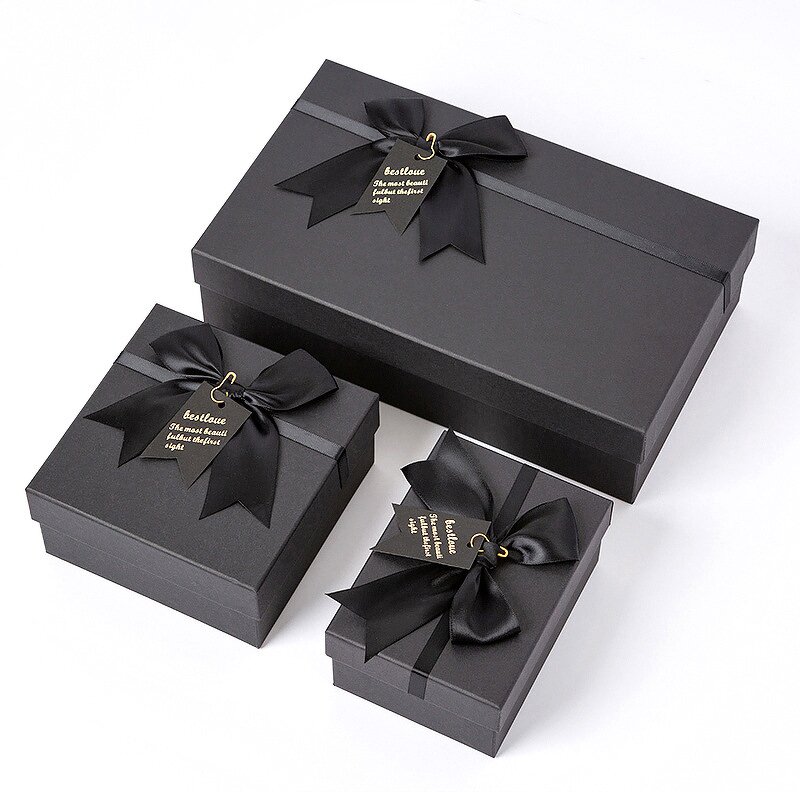 Gift Box Factory - Hot Sale Creative Lid and Base Lipstick Black Empty Large