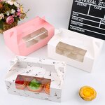 Muffin Box Factory - Hot Sale 2/4/6 Grid Transparent Window White Cardboard
