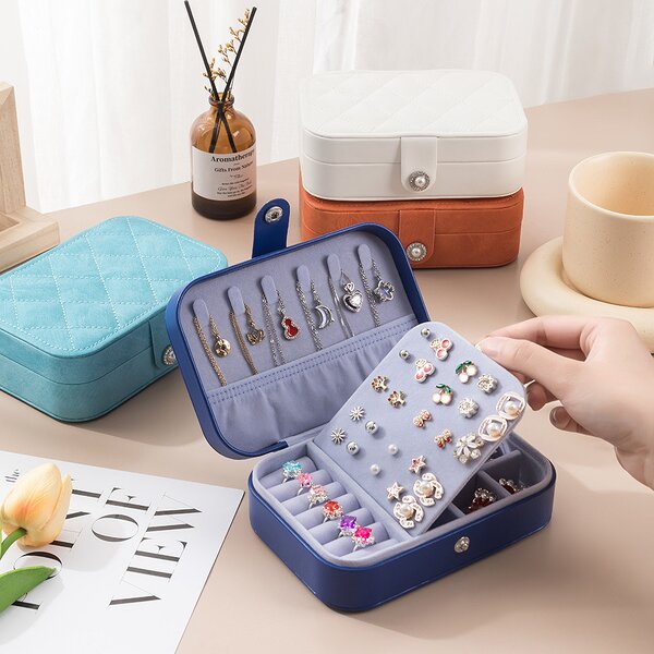 PU Leather Jewelry Case Factory - Portable Luxury New Style Rectangle Travel