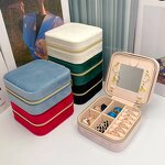Portable Jewelry Box Manufacturer - Hot Sale with Mirror Velvet Travel Storage