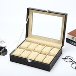 Watch Organizer Manufacturer - Competitive Price 10 Slot Transparent Leather for Men