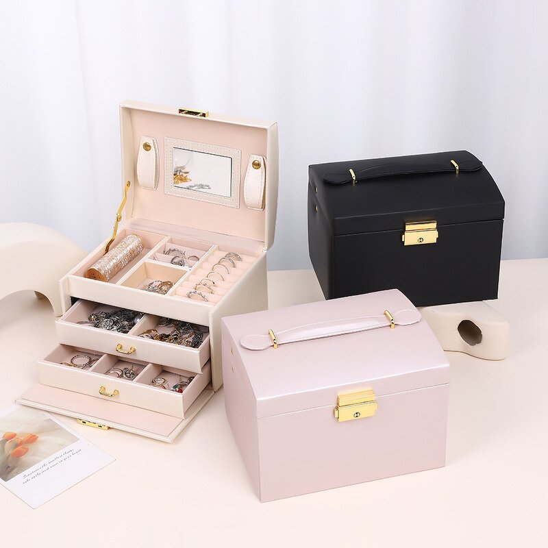 Jewelry Storage Box Factory - Hot Selling Three-Layer Drawer with Handle