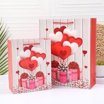 Festive Tote Bag Manufacturer - Love Heart Print Folding Eco-Friendly Paper