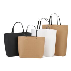 Gift Bag Manufacturer - Wholesale Clothing Handbag Kraft Paper Black White