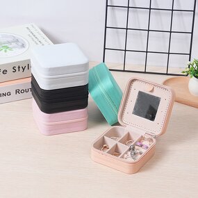 Travel Jewelry Organizer Factory - Wholesale Handmade PU Leather with Mirror