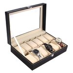 Watch Jewelry Case Factory - Manufacturer 12 Slot Black PU Leather with Velvet