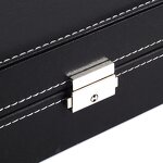 Watch Box Factory - Peculiar 8+2 Slot Black PU Leather with Mirror Pouch