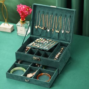 Jewelry Storage Box Factory - Wholesale Vintage Velvet Multi-Layer Large