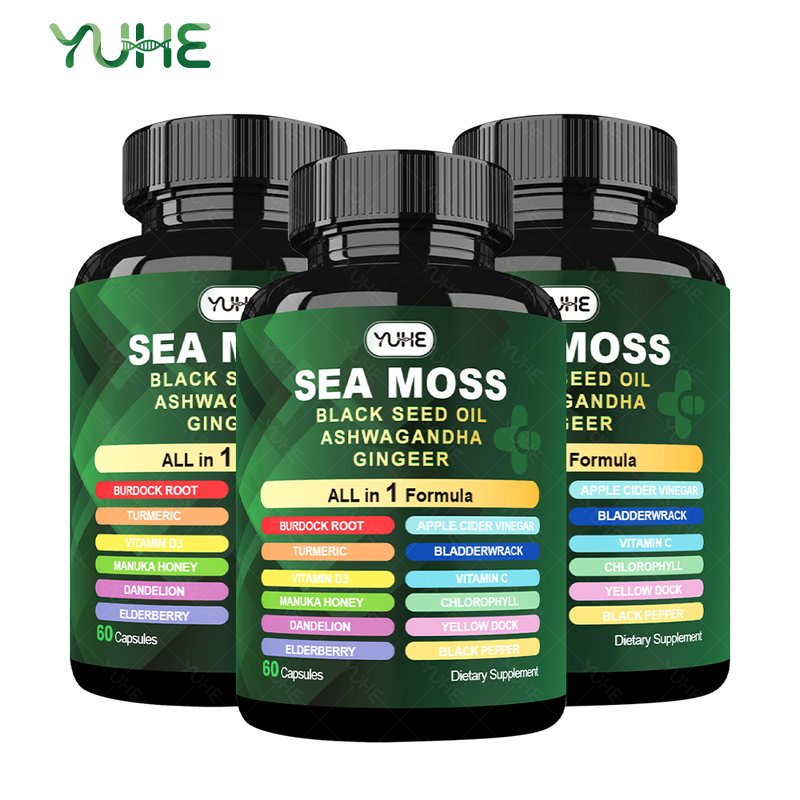 All in One Supplement Capsules Factory - Organic Irish Sea Moss Black Seed Oil