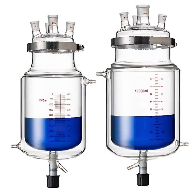 Double-Layer Reactor Flask Supplier - with Discharge Valve 250-10000ml