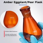 Rotary Flask Supplier - Amber Eggplant Pear Shape 25-3000ml