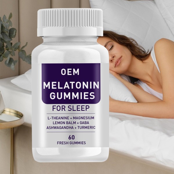 Private Label Melatonin Gummy Vitamin Candy Supplement OEM ODM Improved Sleep Quality Biological Clock Regulation for Adults
