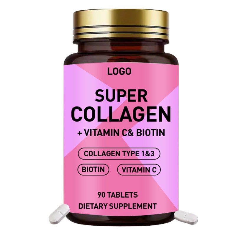 Self Owned Brand Collagen Tablets for Skin Whitening, Anti-aging, Improving Skin Radiance, Tablet Supplements OEM
