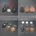 Keychain Manufacturer - Blank Stainless Steel Laserable Leather Keyring