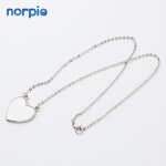 Necklace Manufacturer - Custom Heart Shape Sublimation Metal Necklace
