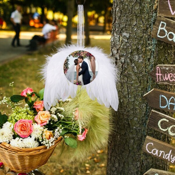 Christmas Pendent Manufacturer - Custom 65mm Sublimation Angel Wings Ornament