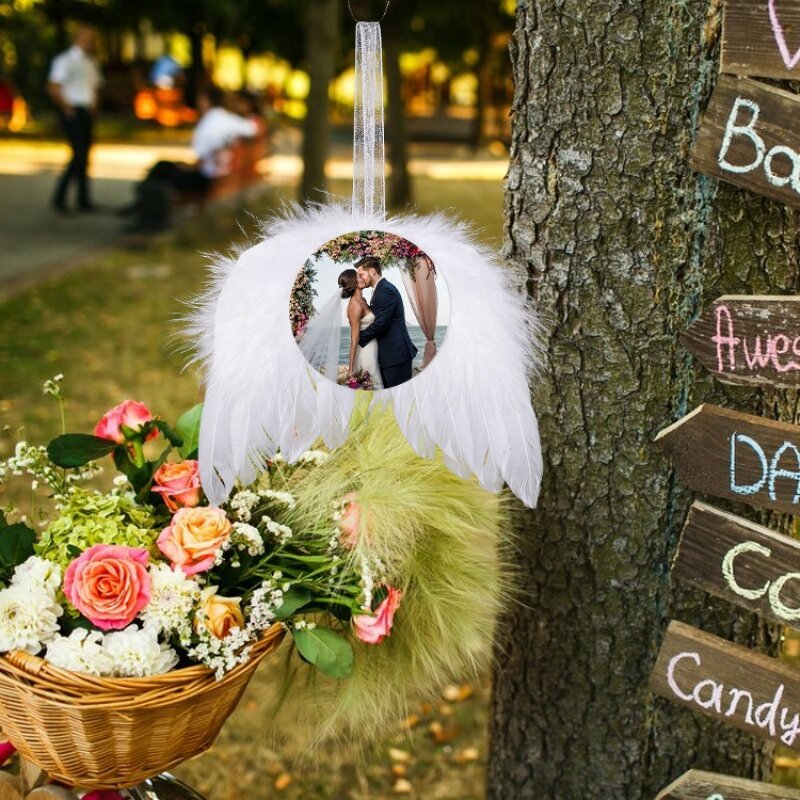 Christmas Pendent Manufacturer - Custom 65mm Sublimation Angel Wings Ornament