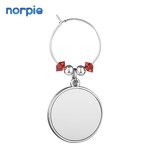 Wine Charm Manufacturer - Sublimation Blank Cork Circle Metal Drink Marker