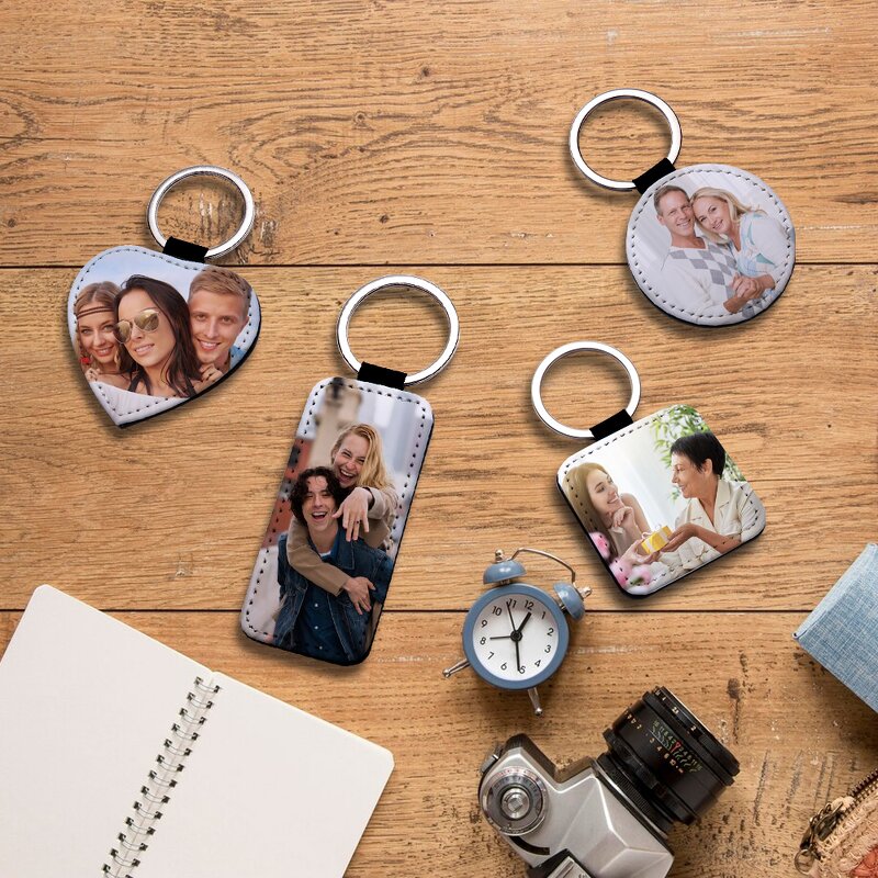 Heart Keychain Manufacturer - Single Sided Pu Leather Sublimation Blank Gift