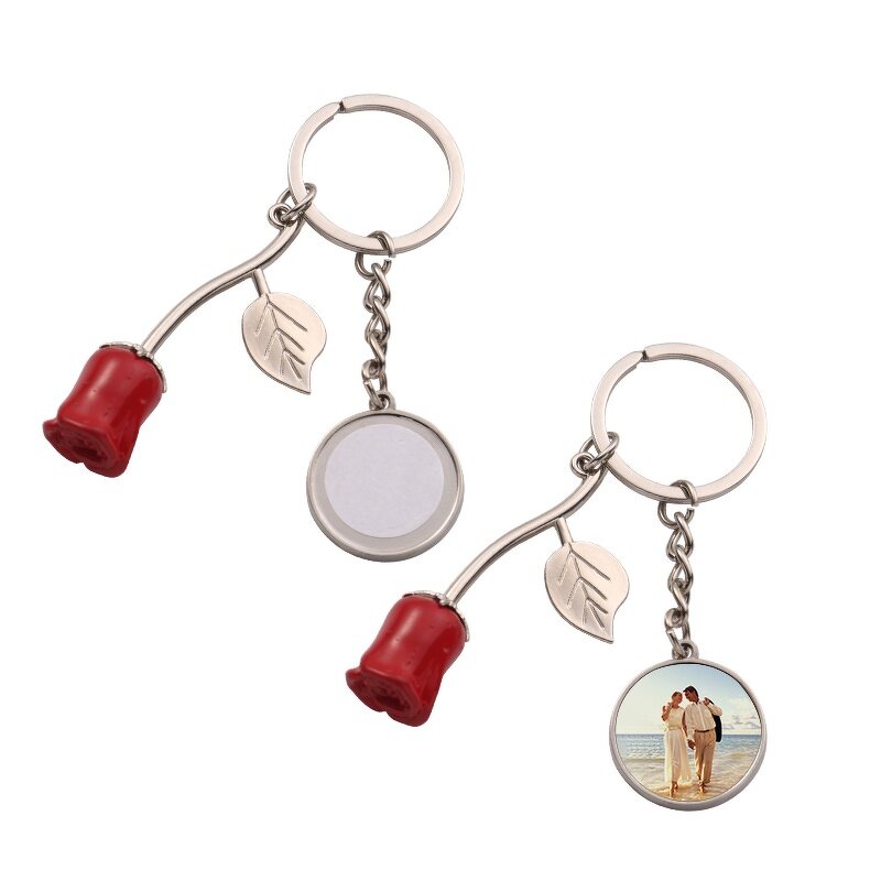 Rose Keychain Manufacturer - Custom Sublimation Mother's Day Gift Pendant