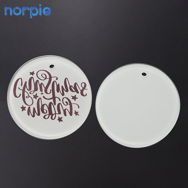 Glass Ornament Manufacturer - Sublimation Tempered Glass 8cm Christmas Gift