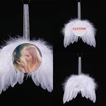 Christmas Pendent Manufacturer - Custom 65mm Sublimation Angel Wings Ornament