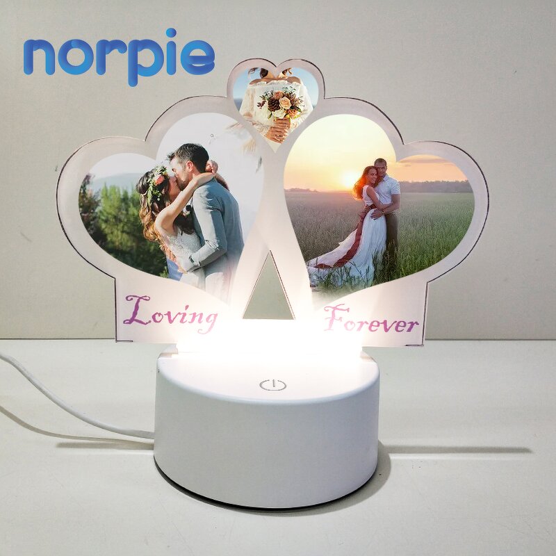 LED Lamp Manufacturer - Sublimation Acrylic Heart LED Lamp USB Display