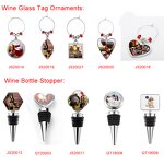 Wine Charm Manufacturer - Sublimation Blank Cork Circle Metal Drink Marker