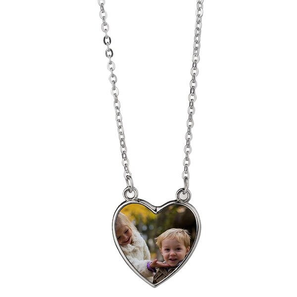 Necklace Manufacturer - Custom Heart Shape Sublimation Metal Necklace