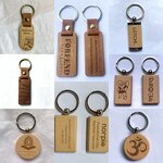 Wood Keychain Manufacturer - Light Custom Laser Engraving Branding Souvenir