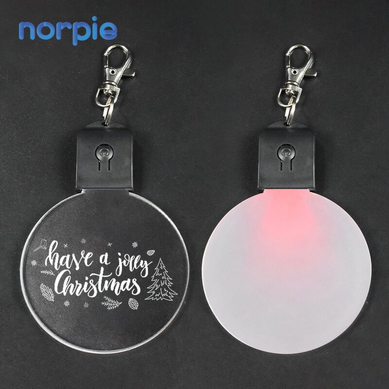 LED Christmas Ornament Manufacturer - UV Printing Laser Blank Acrylic with Battery