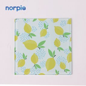 Glass Coaster Manufacturer - China Square Plain Glass Coaster with Rubber Feet