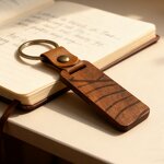 Wood Keychain Manufacturer - Laser Engraving Leather Accent Event Souvenir