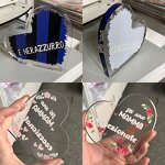 Acrylic Plaque Manufacturer - Custom UV Heart Shape Clear Thanksgiving Block