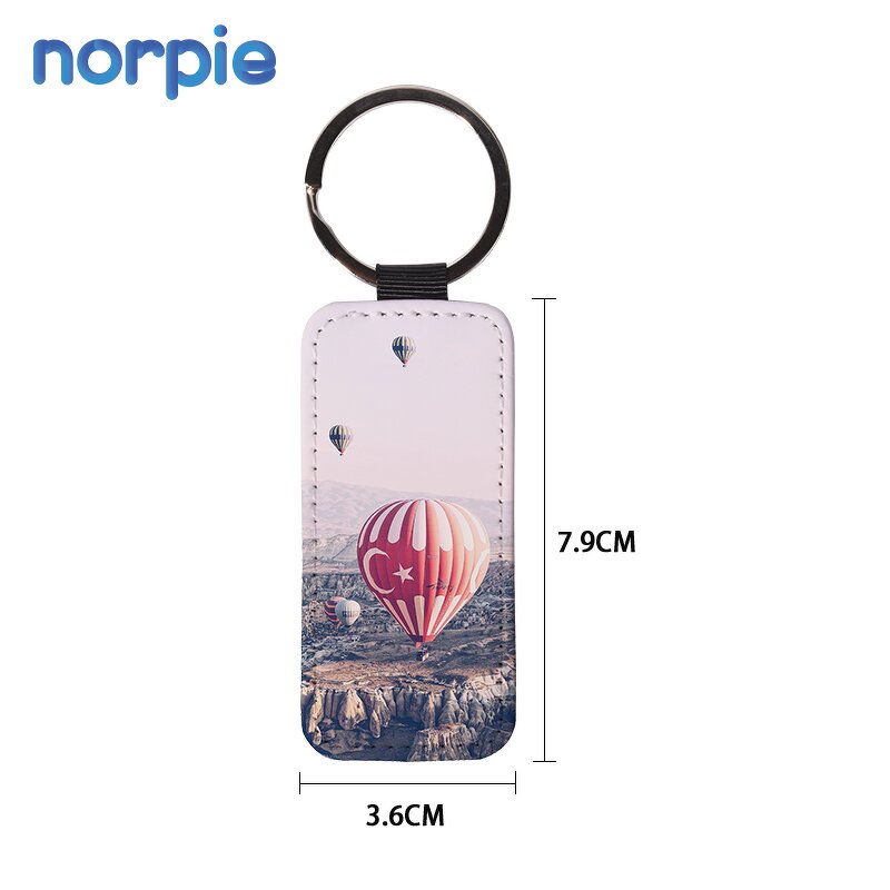 PU Leather Keychain Manufacturer - Sublimation Blank Rectangular Design Keychain