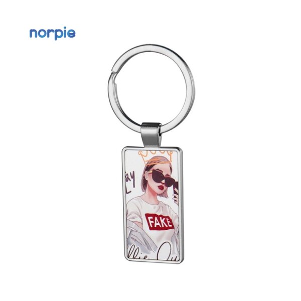Metal Keychain Manufacturer - DIY Double-sided Rectangle Sublimation Blank