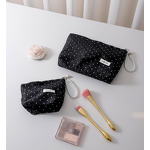 Makeup Bag Factory - Multi Function Black Polka Dot Lightweight Portable