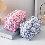 Cosmetic Bag Factory - Wholesale Custom Logo Quilted Soft Floral Pattern