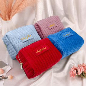 Velvet Cosmetic Bags Supplier - New Personalized Logo Portable Foldable