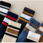 Crew Socks Supplier - Wholesale Custom Retro Towel Red Stripes Cotton