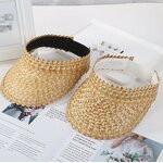 Visor Hat Factory - 2025 Summer Sunscreen Foldable Wheat Straw UV Protection
