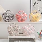 Toiletry Bag Manufacturer - Custom Logo Quilted Floral Knot Heart Shape
