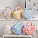 Toiletry Bag Manufacturer - Custom Logo Quilted Floral Knot Heart Shape
